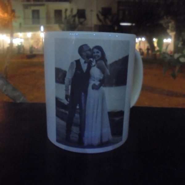 Κούπες για γάμο με φωτογραφία ασπρόμαυρη