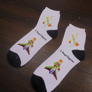 Κάλτσες με εκτύπωση παιδικές λευκές και μαύρες