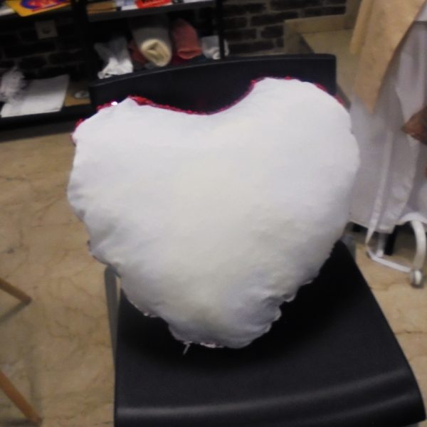 Ψηφιακή εκτύπωση σε μαξιλάρι με παγιέτα καρδιά