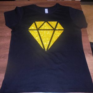 Εκτύπωση σε t-shirt με glitter χρυσό