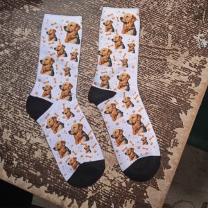 Κάλτσες δίχρωμες με εκτύπωση φωτογραφίας σκύλου